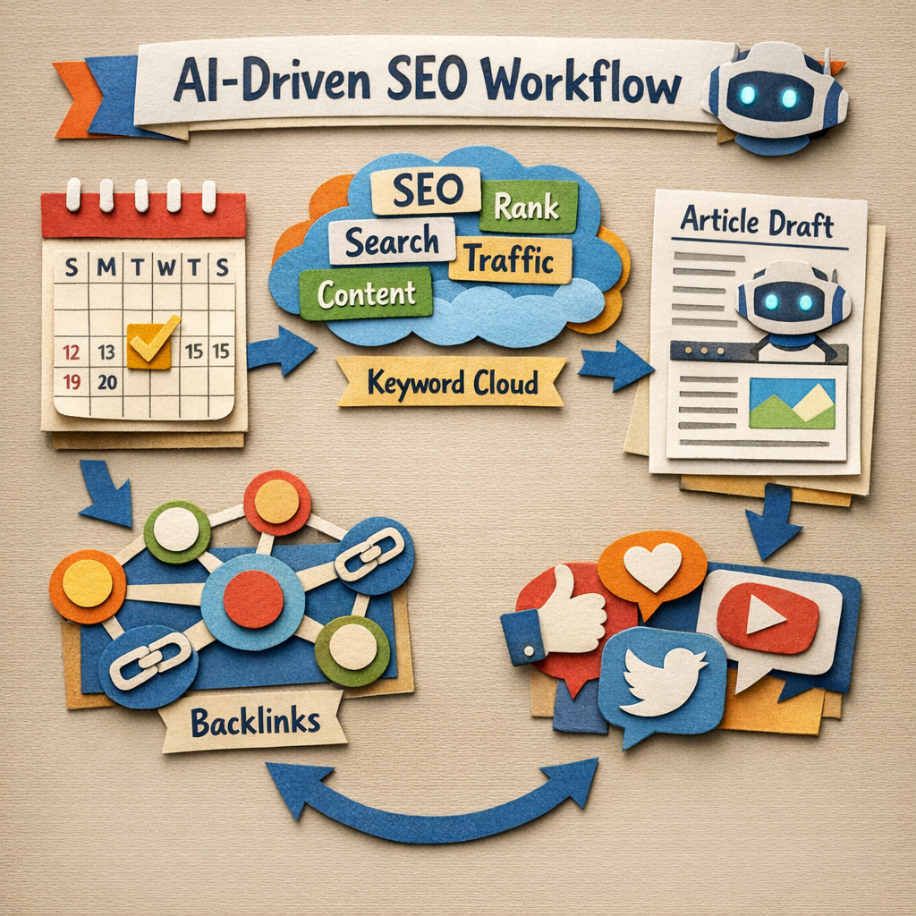 AI driven SEO workflow diagram