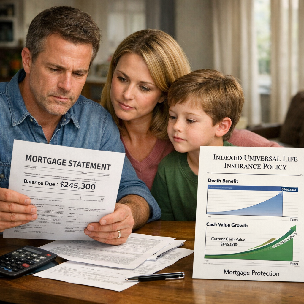 indexed universal life insurance mortgage protection visualization