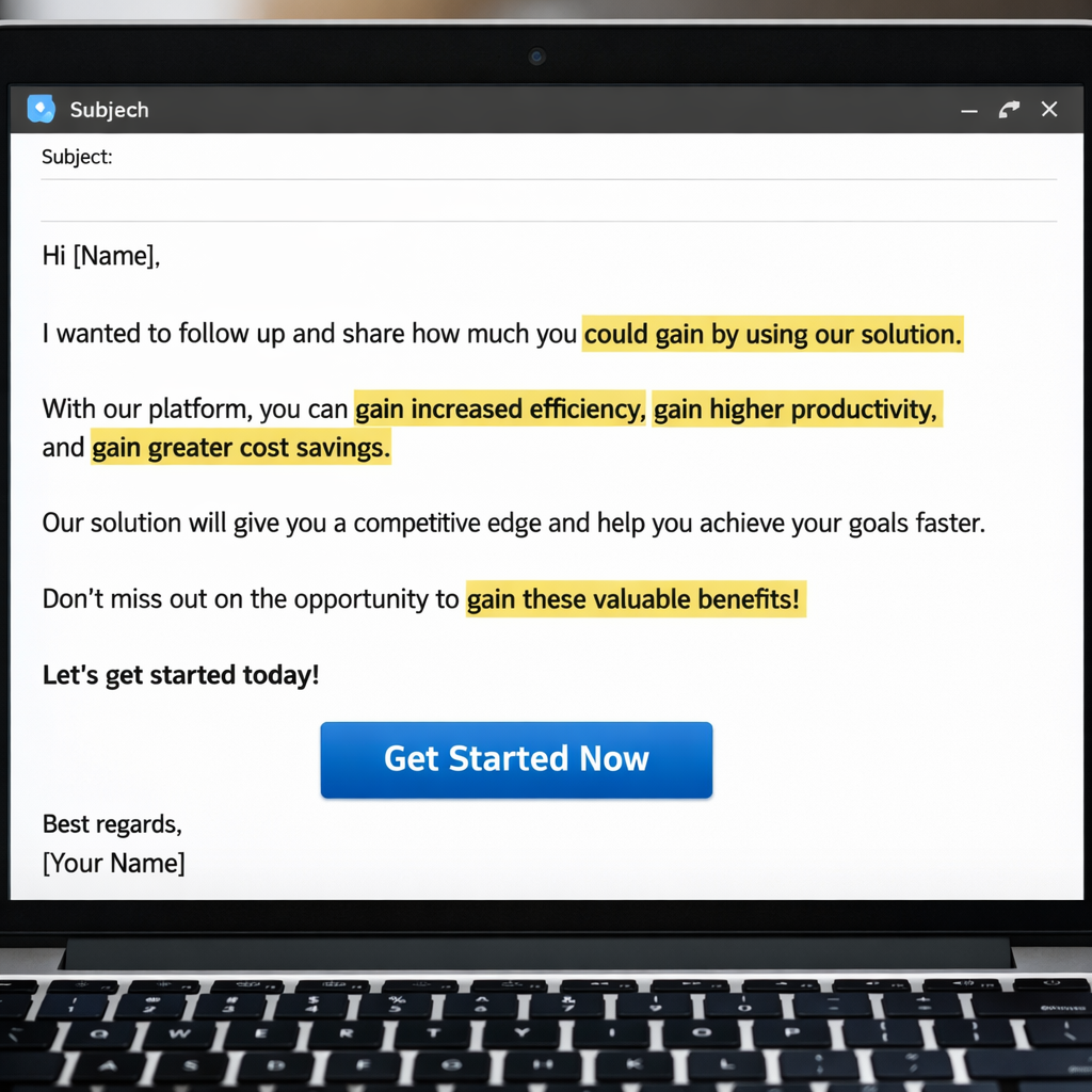 follow‑up email reinforcing framing bias