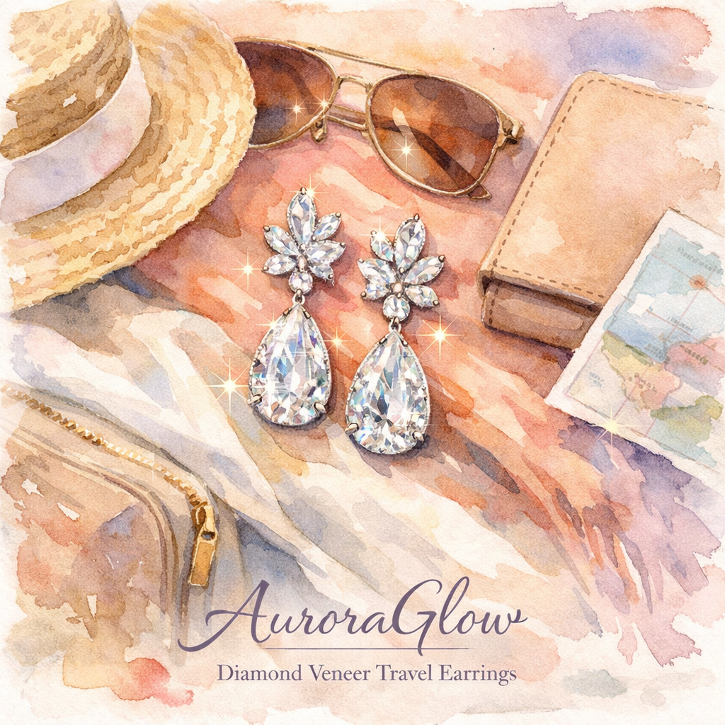 diamond veneer travel earrings AuroraGlow