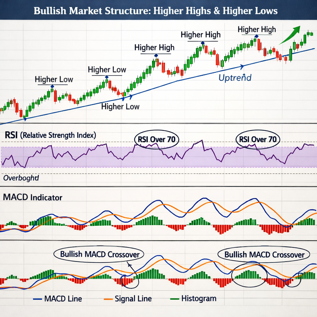 forex market structure and momentum confirmation chart