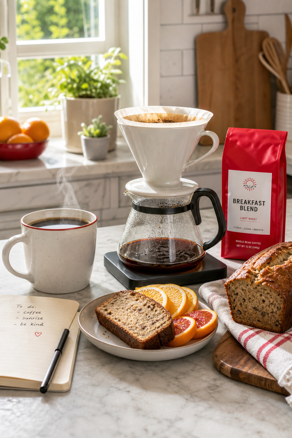 Breakfast blend light coffee morning