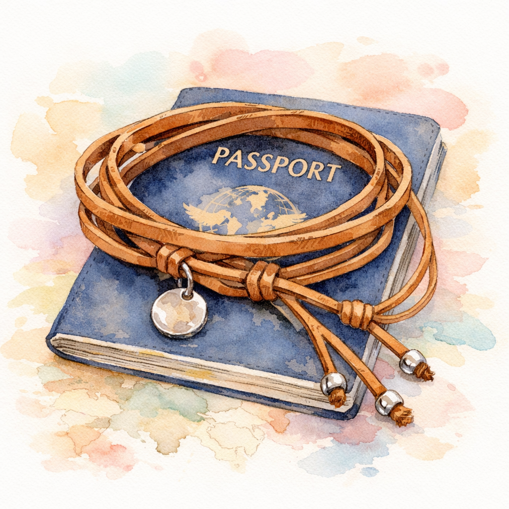 adjustable leather wrap bracelet travel accessory