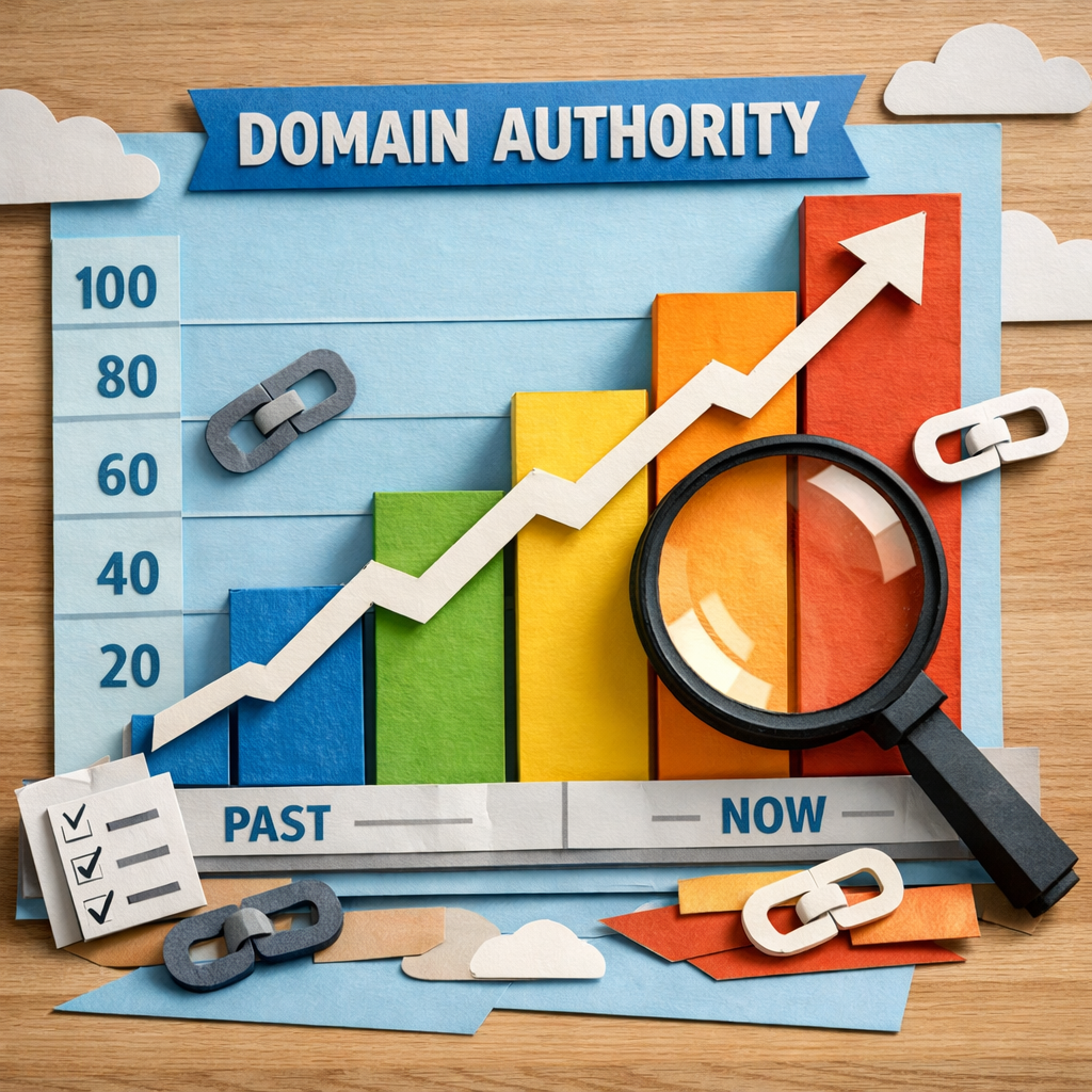 Moz Link Explorer Domain Authority chart over time.
