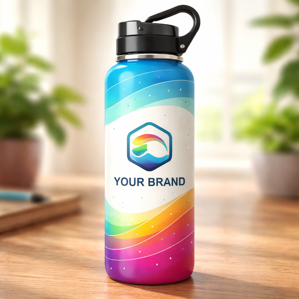 custom water bottle with logo design example
