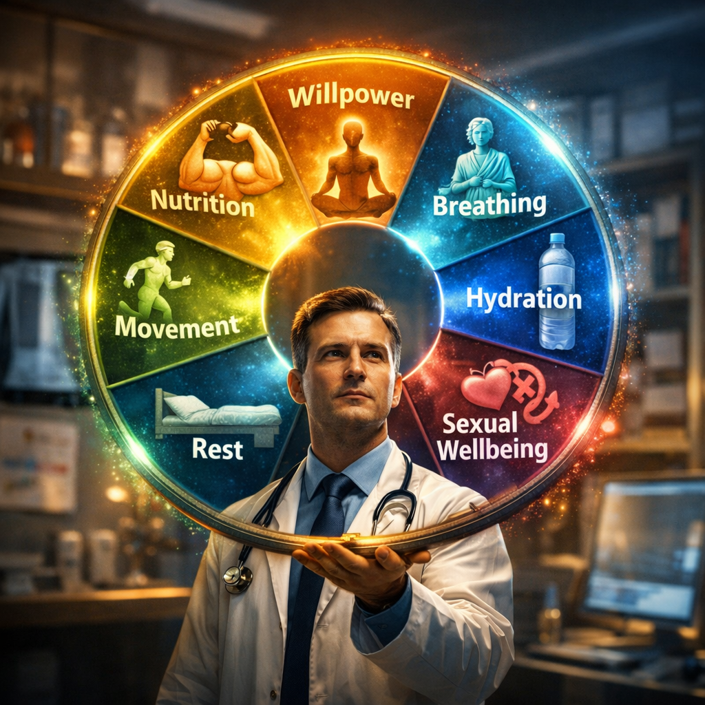 visual of eight wellness pillars for clinicians