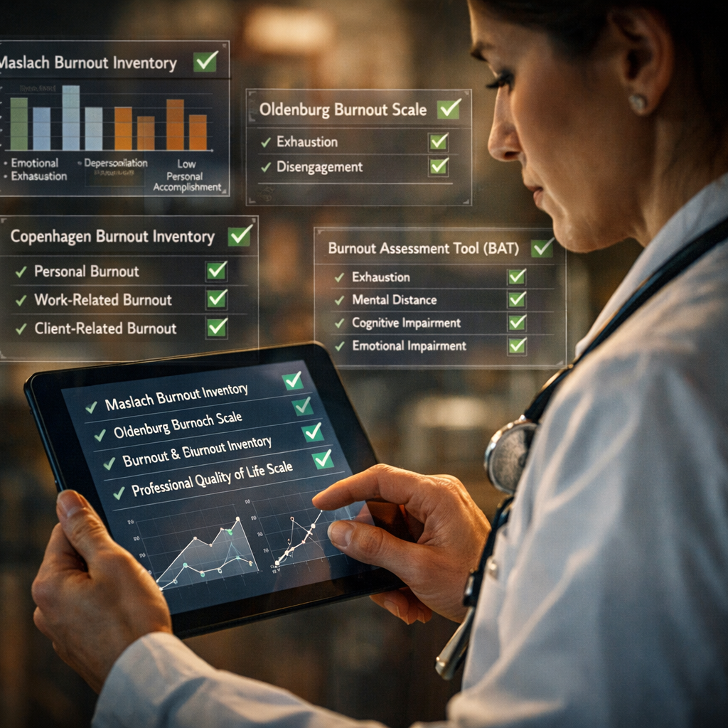 medical professional burnout questionnaire scales selection