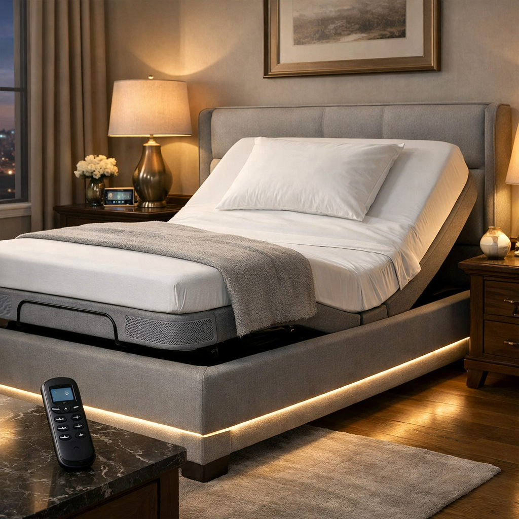 luxury adjustable bed for seniors back pain relief