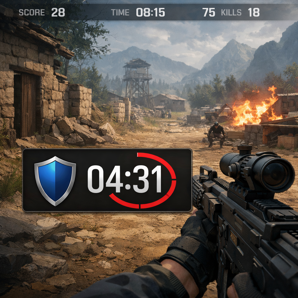 pomodoro timer for gaming breaks overlay on game screen