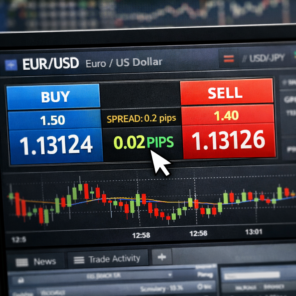 tight forex spread visual
