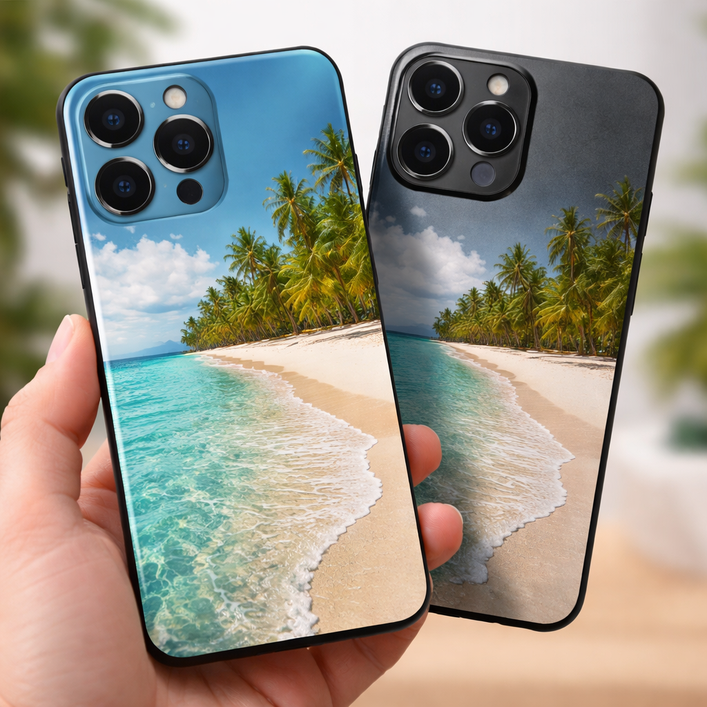 custom phone case with photo showing different case styles