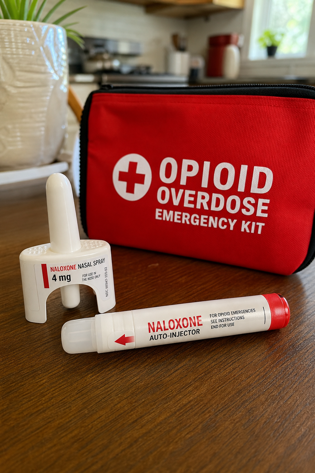 Quick Guide to Naloxone Use for Family Members 1 naloxone kit ready for use in a home setting.
