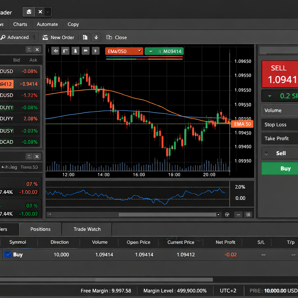 IC Markets low spread trading platform chart.