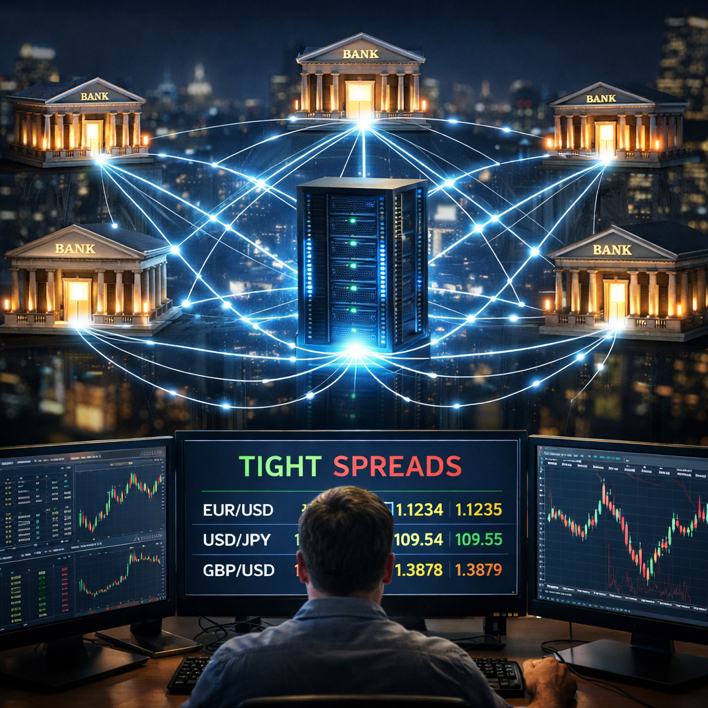 Forex broker liquidity providers network aggregation system tight spreads