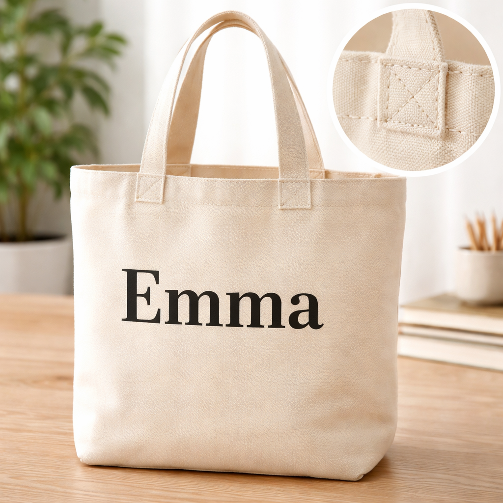 custom tote bag with name printed on canvas