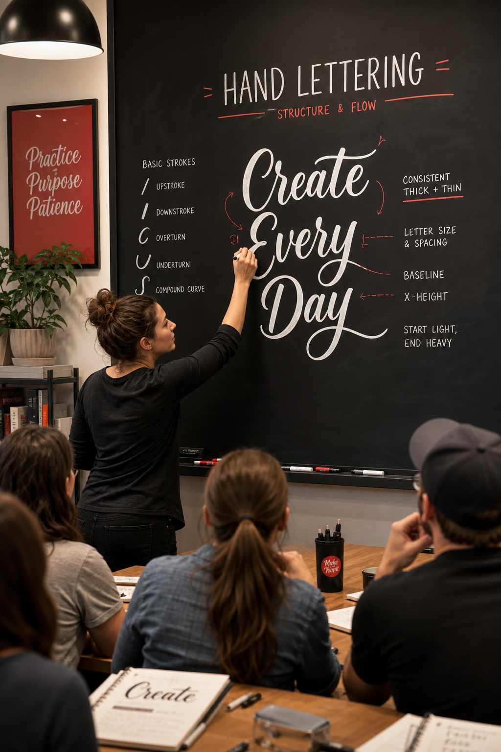 hand lettering class demonstration