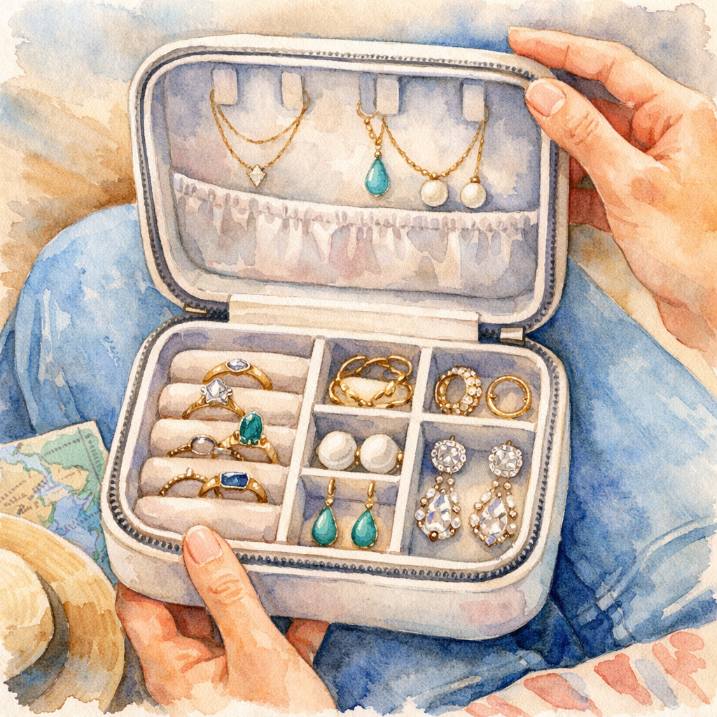 diamond veneer jewelry travel tips case interior organized for safe travel