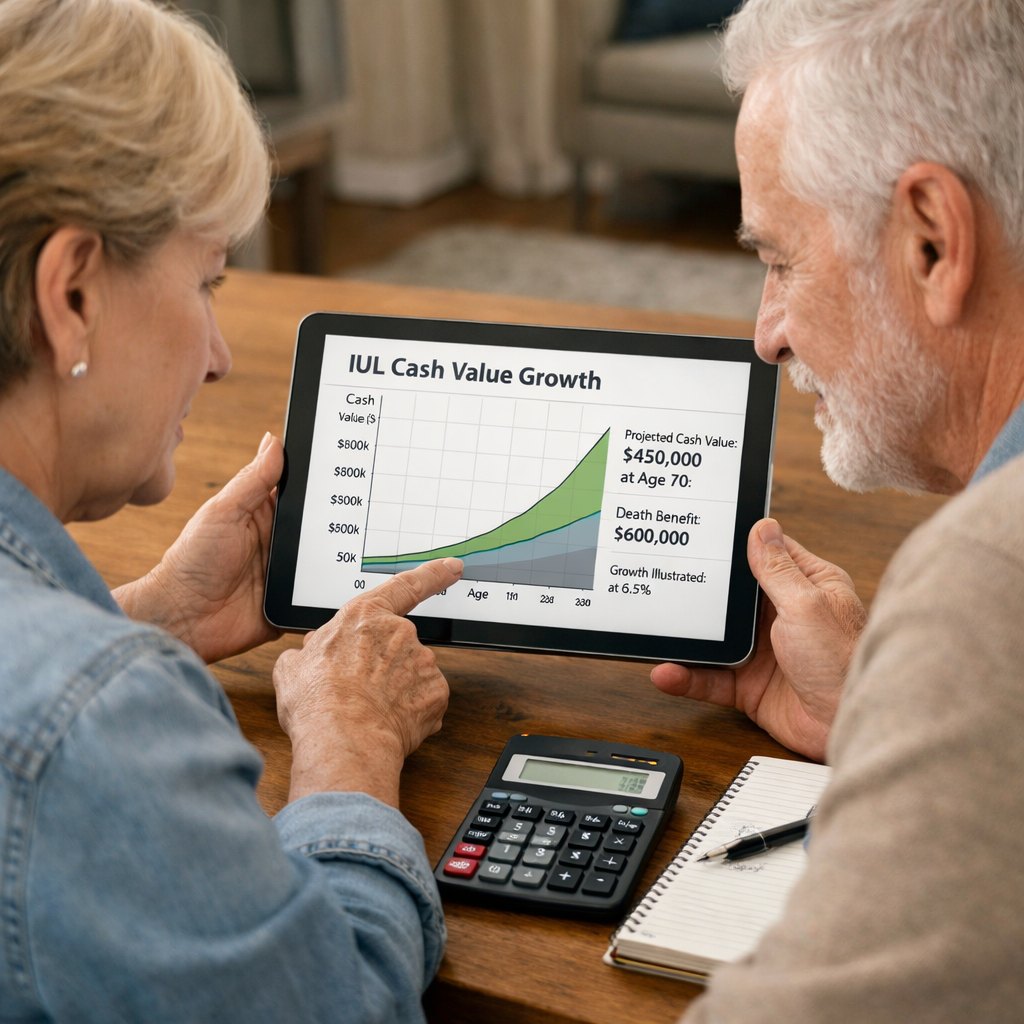 interpreting indexed universal life cash value growth calculator results for retirement planning