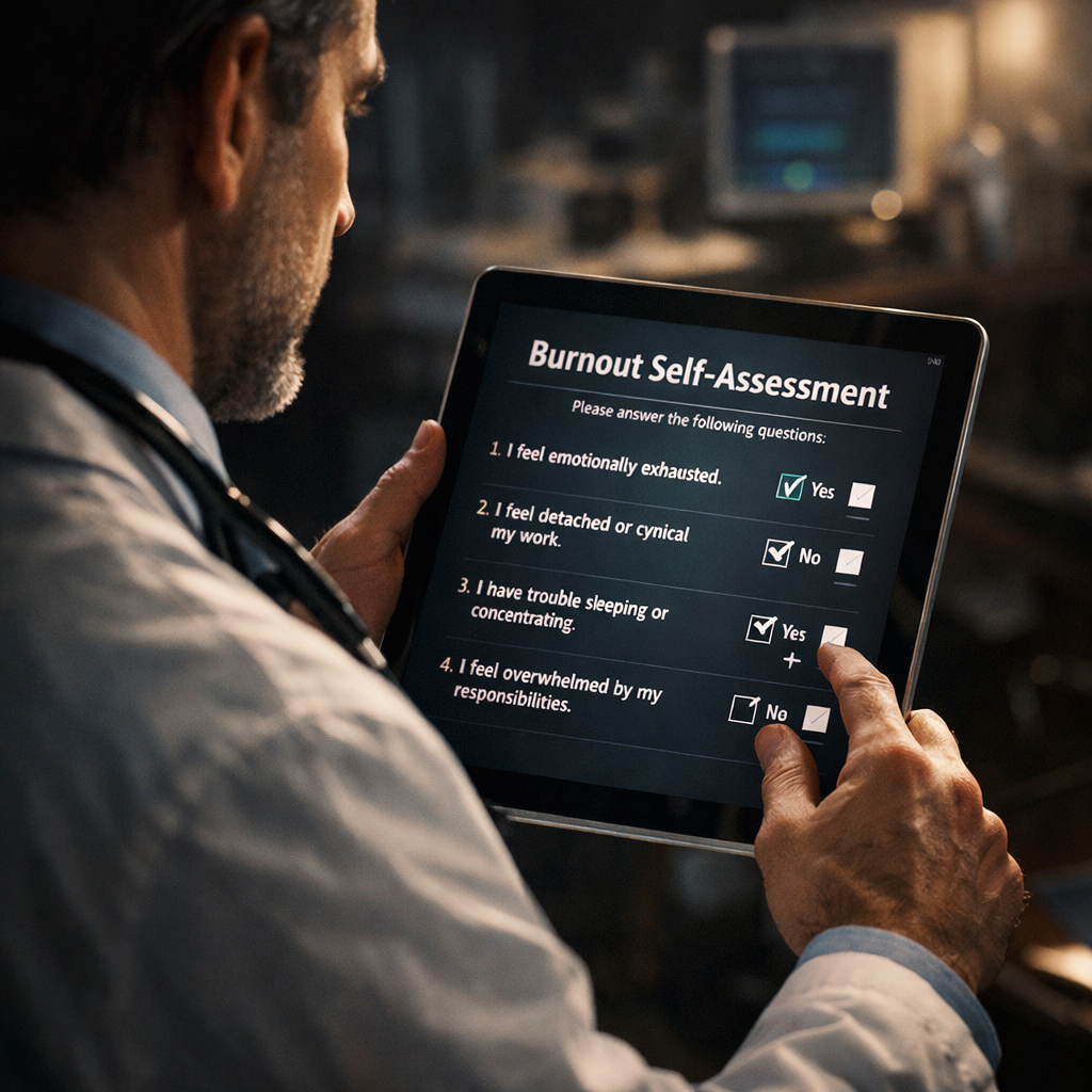 digital physician burnout self assessment in progress