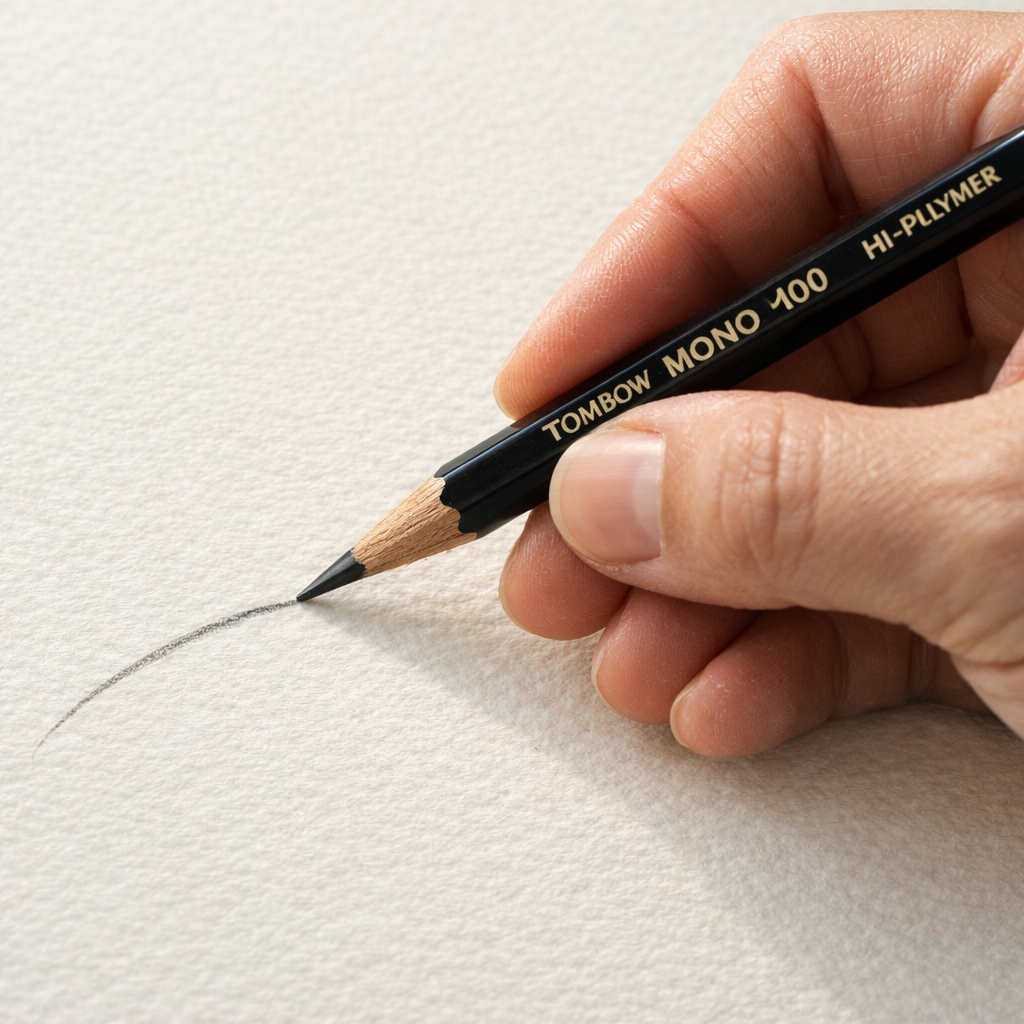 Tombow Mono 100 sketch on watercolor paper