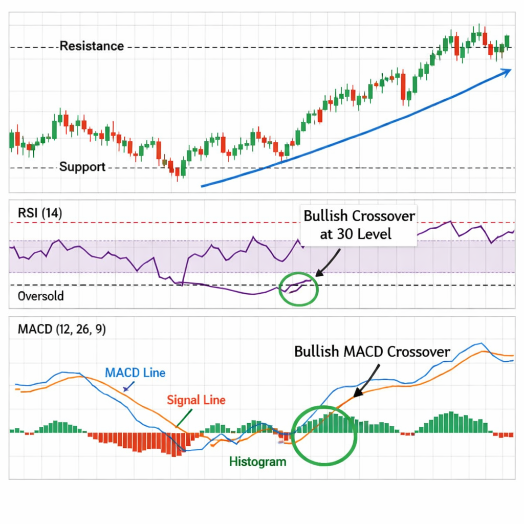 RSI and MACD forex chart example