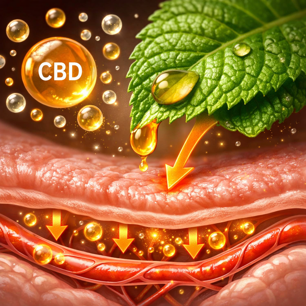 MCT oil CBD spray absorption diagram