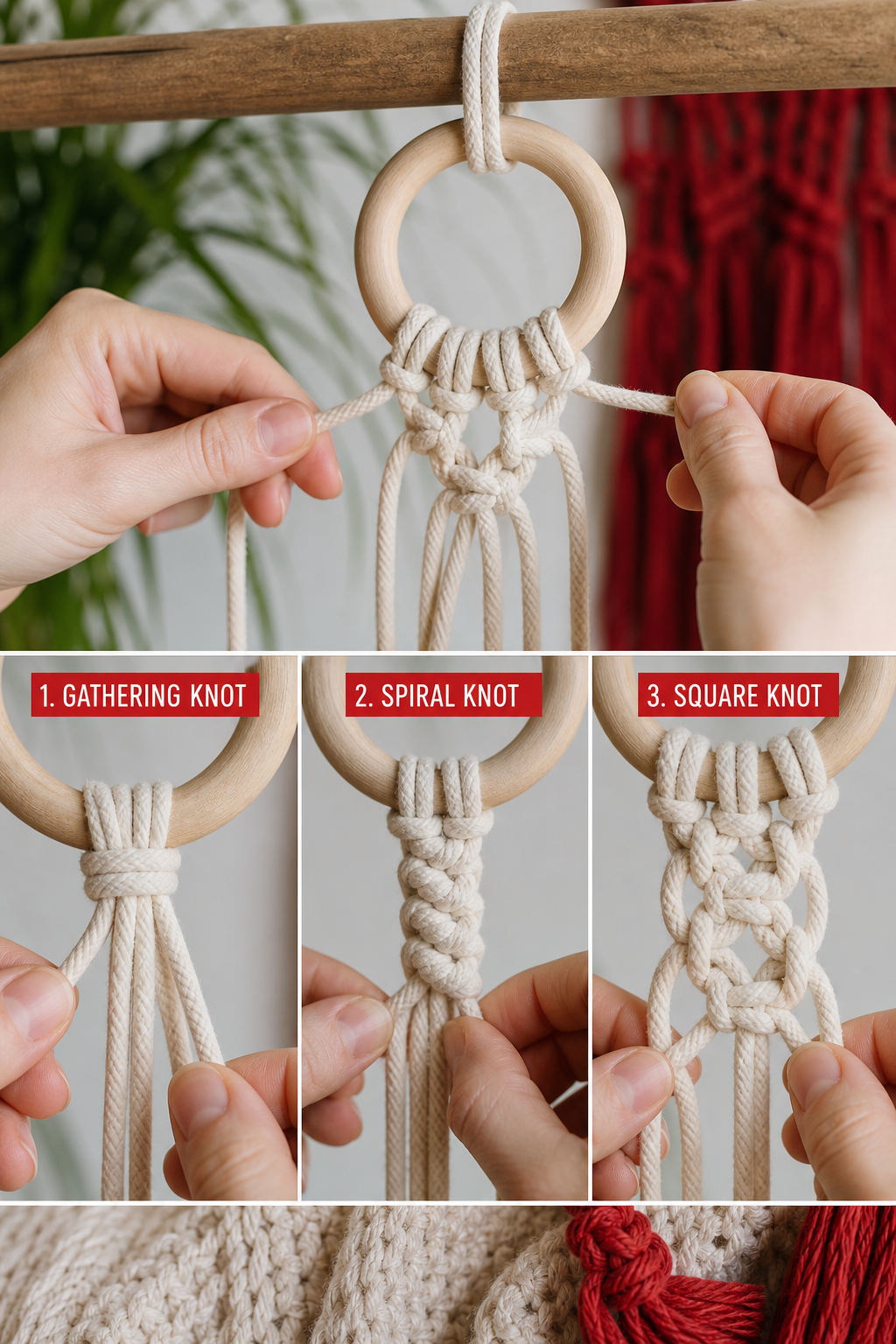 macrame basic knots tutorial