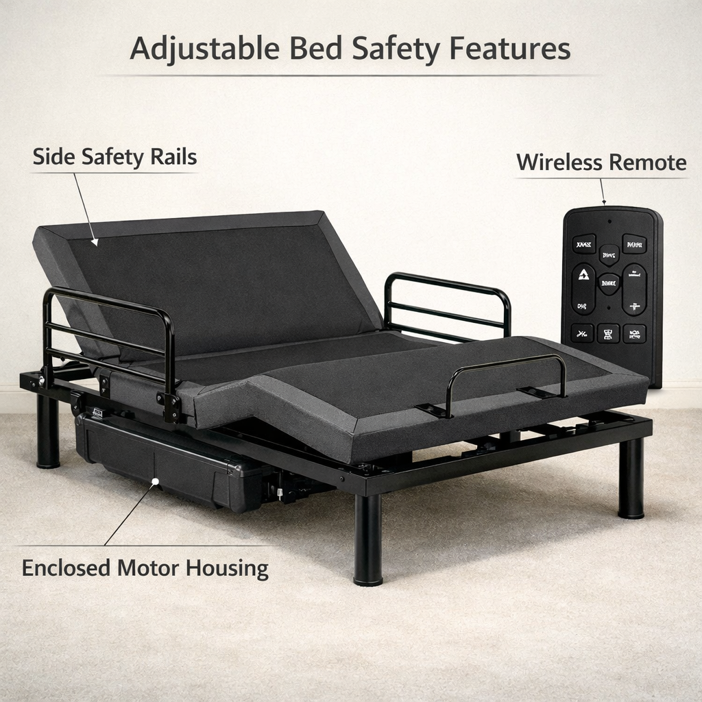 adjustable bed safety features diagram