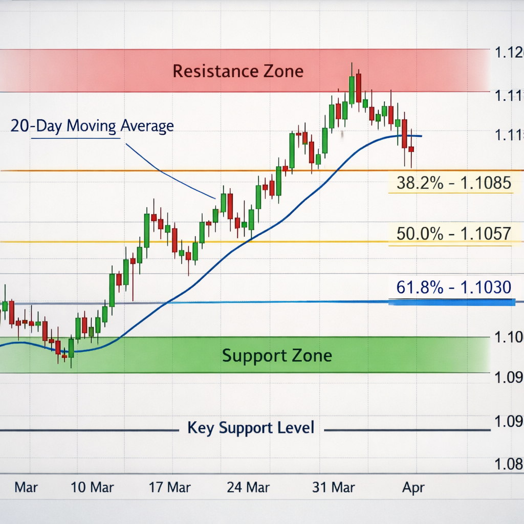 forex price action chart with key zones and indicators