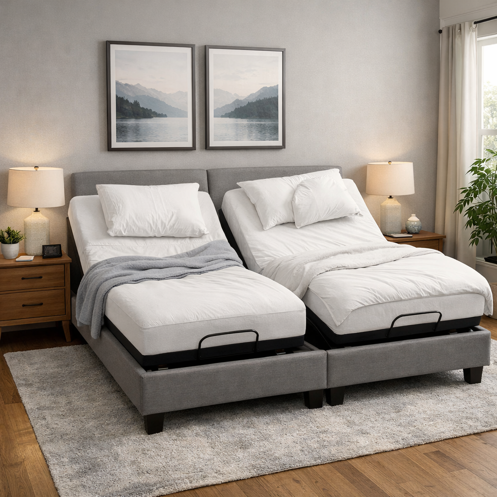split‑king adjustable bed independent positioning