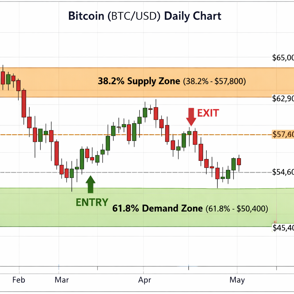 Bitcoin Fibonacci zones for supply‑demand trading