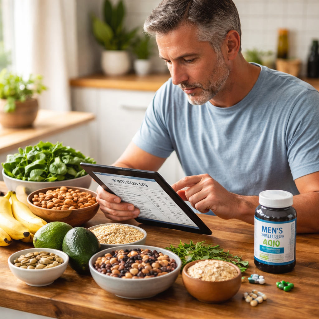 men’s multivitamin with magnesium dosage nutrition tracking scene