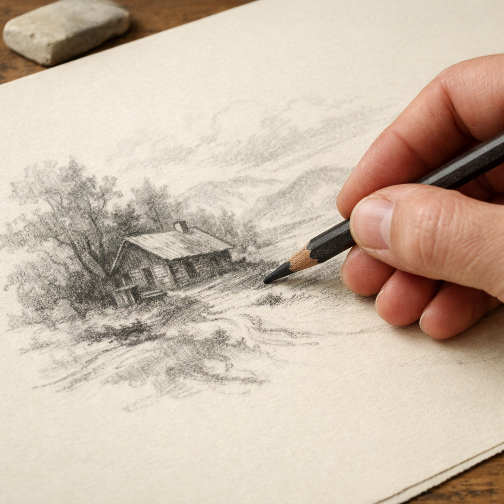 soft lead drawing on archival paper