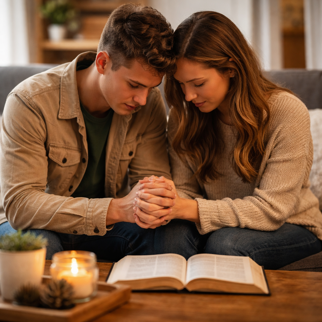 Christian friends sharing mutual encouragement and prayer