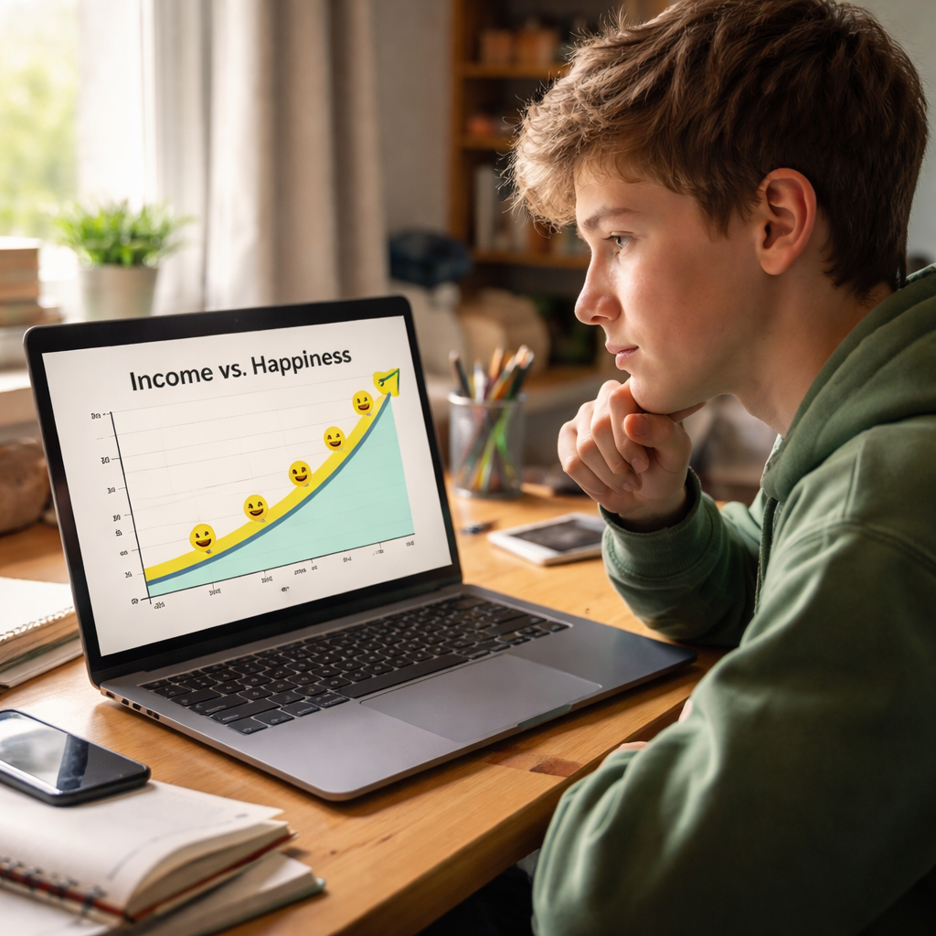 teen exploring money and happiness study