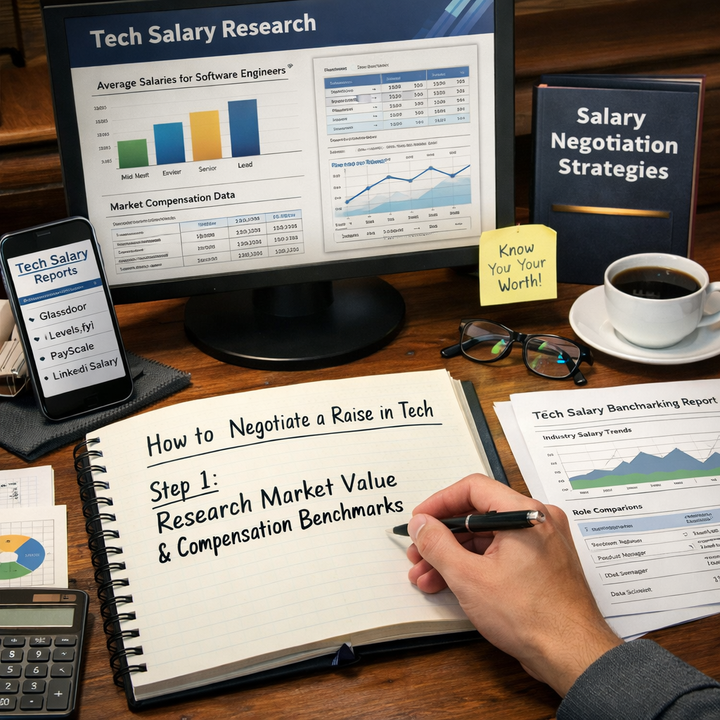 how to negotiate a raise in tech step 1: research market value and compensation benchmarks