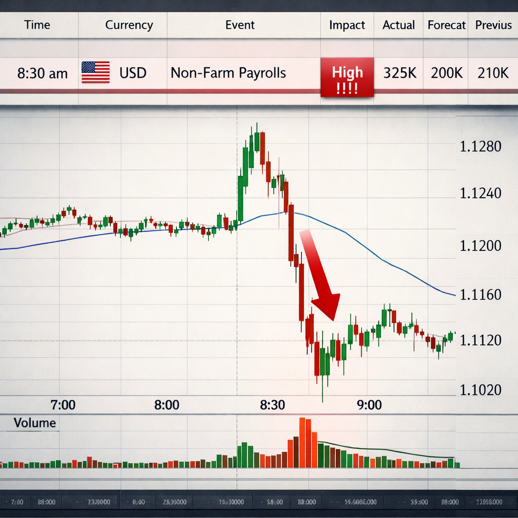 high impact news forex chart reaction