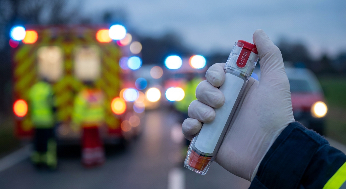 Autoinjector ready for emergency use