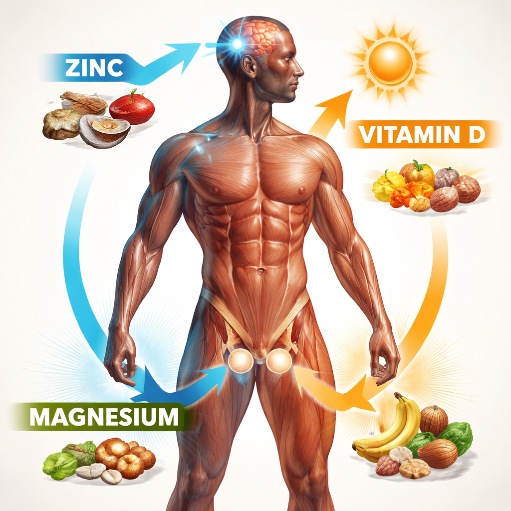 testosterone support mechanism diagram