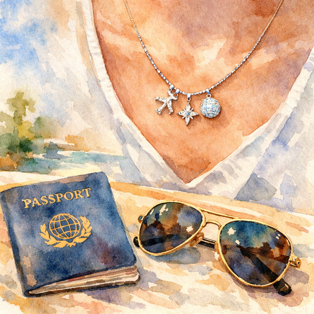 diamond veneer travel necklace anniversary gift