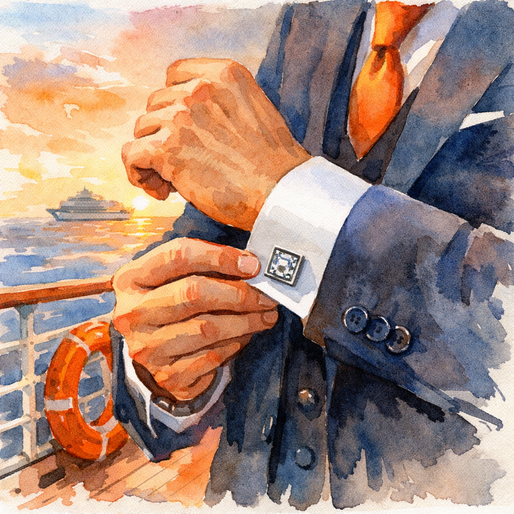 diamond veneer cufflinks for cruise attire
