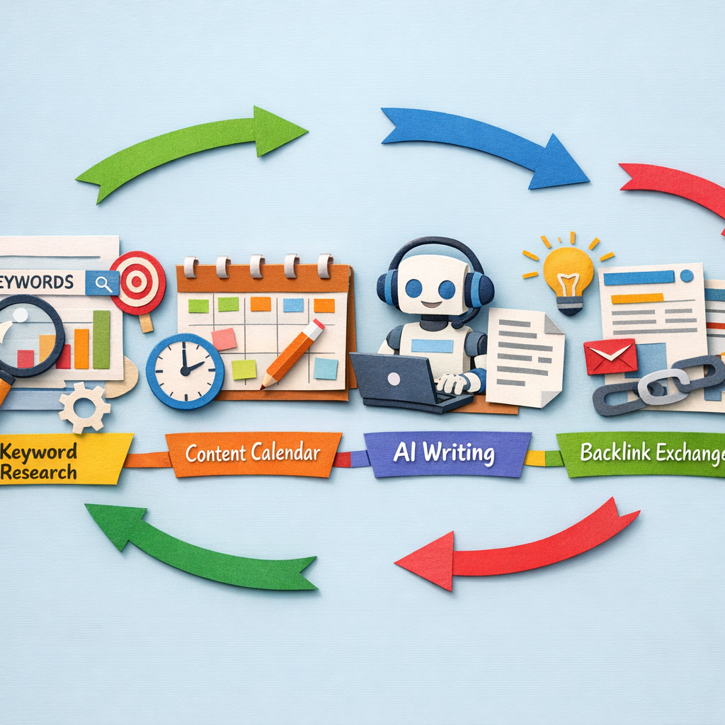 visual of end‑to‑end SEO automation pipeline for keyword research automation