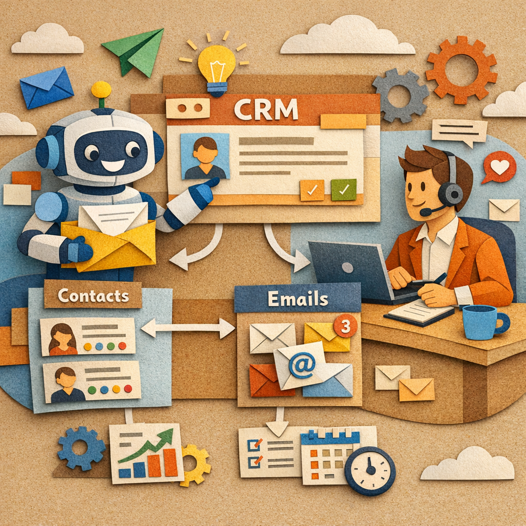 AI sales automation visual showing CRM workflow