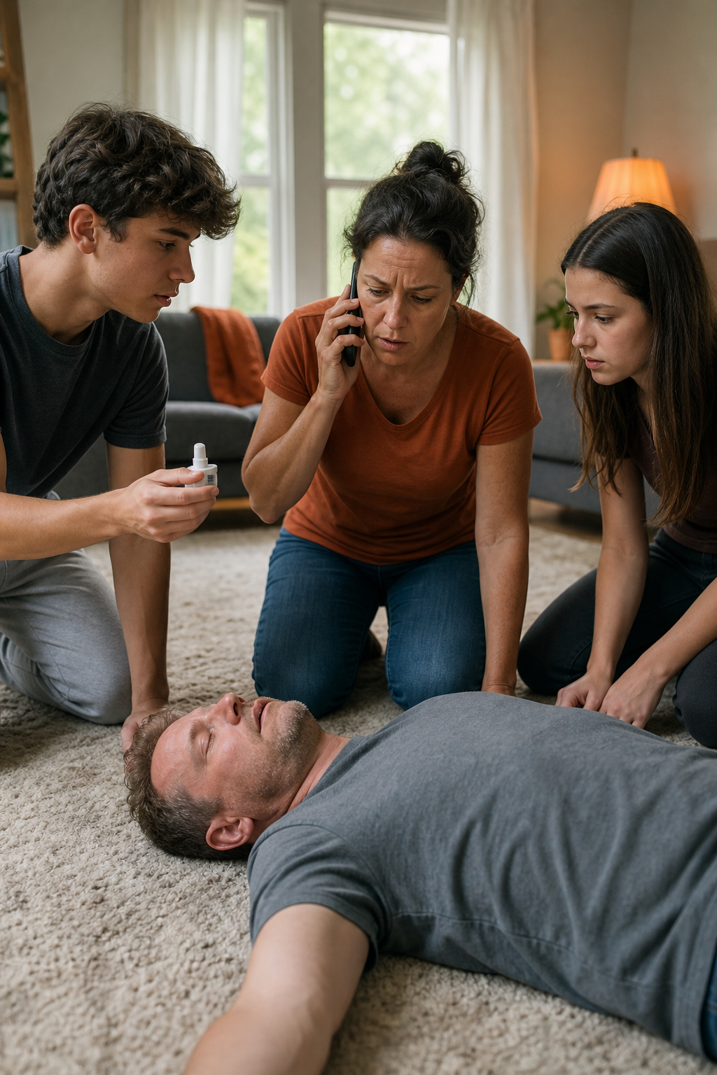 family practicing opioid overdose response protocol