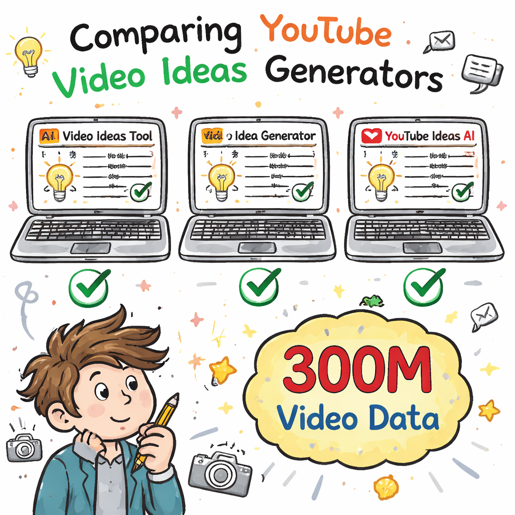 comparison of YouTube video ideas generators.