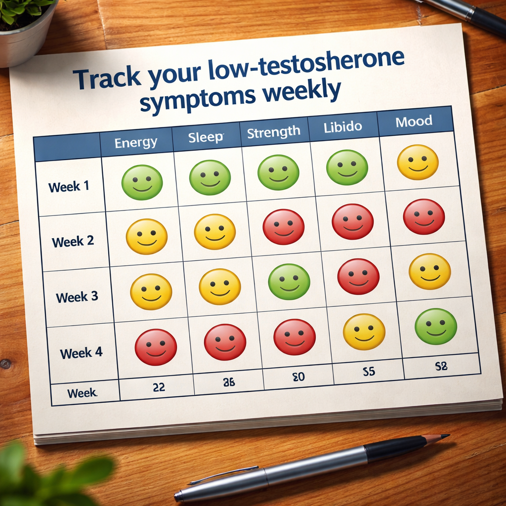 weekly symptom tracking chart for low testosterone