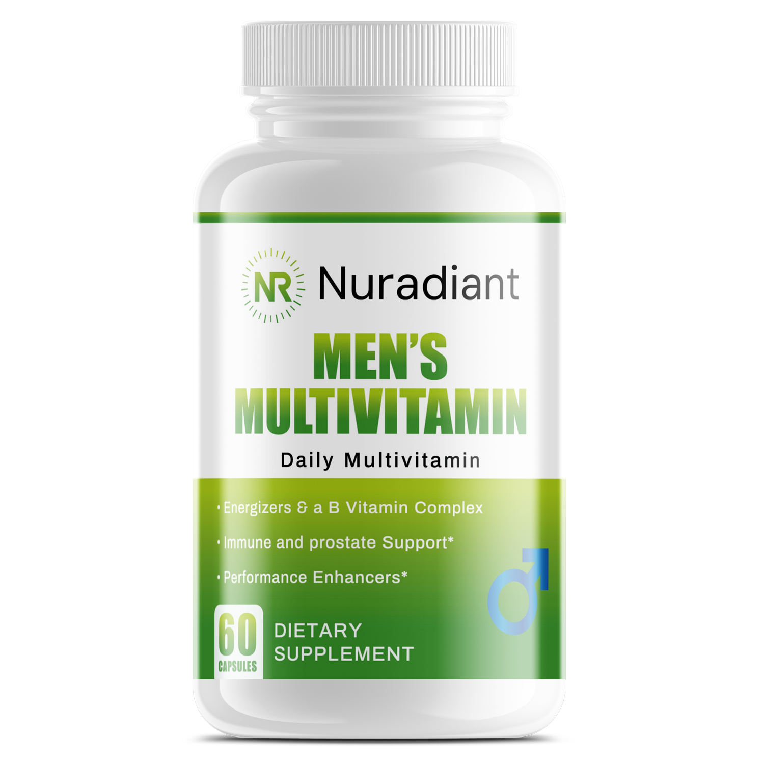 A realistic illustration of a male silhouette highlighting the endocrine system, with close‑up icons for vitamin D (sun)