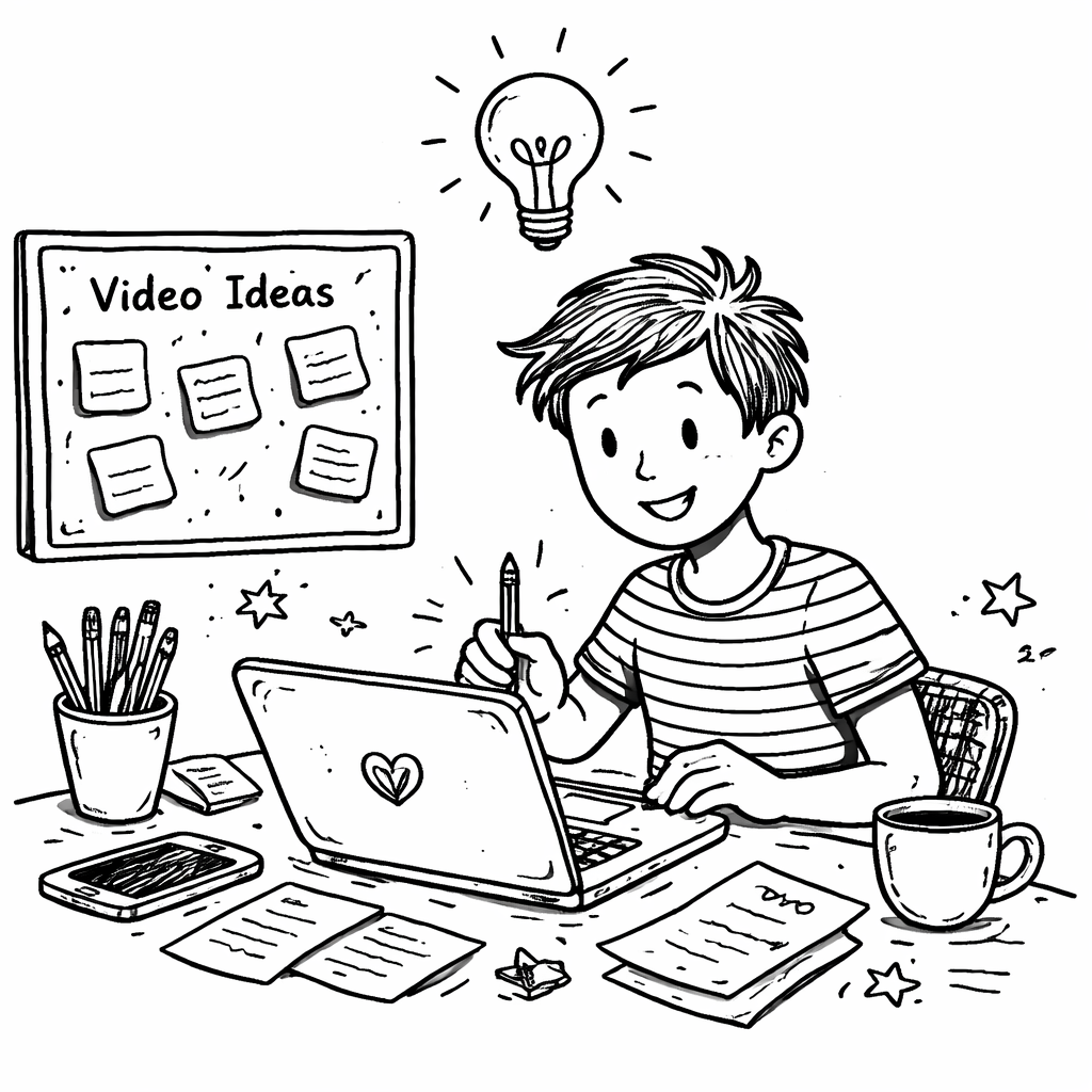 simple sketch of brainstorming workflow for YouTube ideas