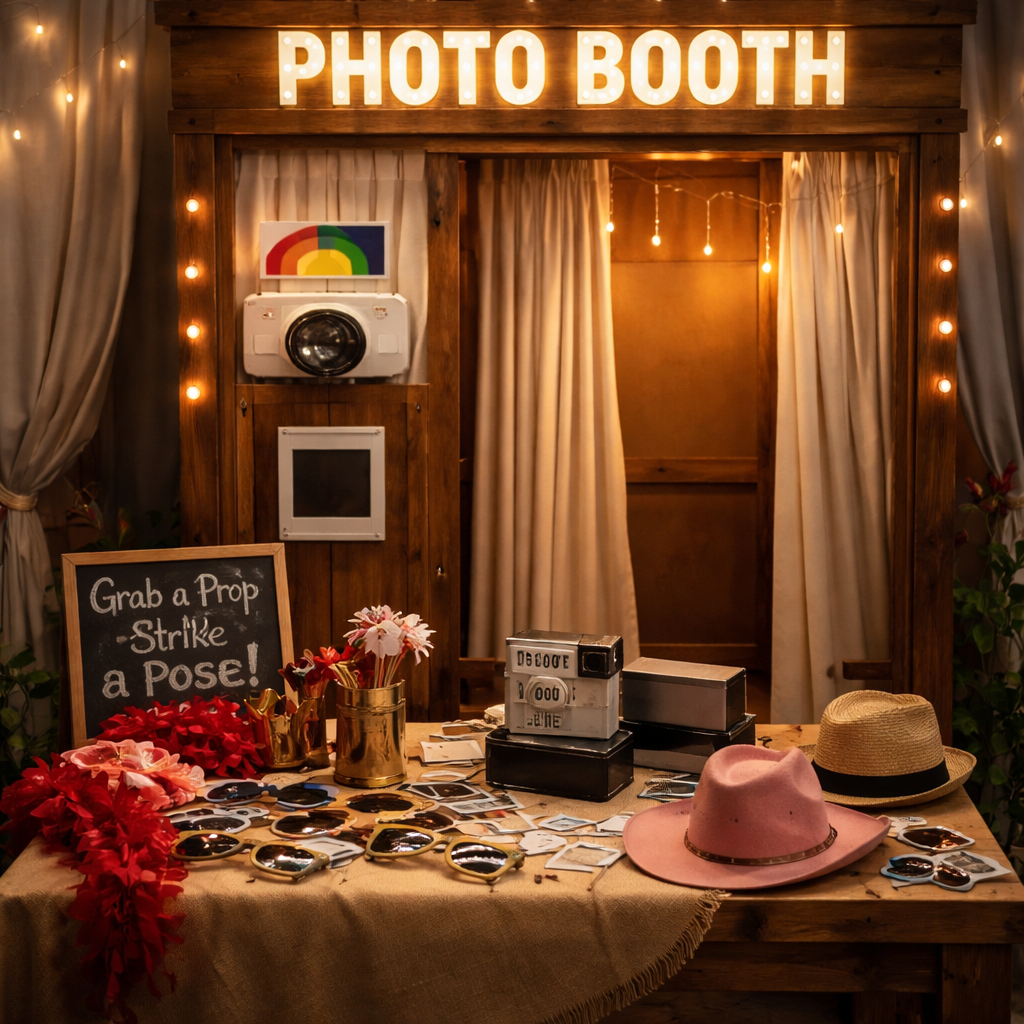 Vintage Polaroid photo booth interactive ideas
