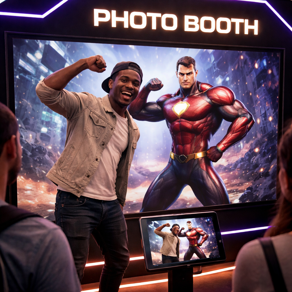 AR powered 3D character photo booth interactive ideas